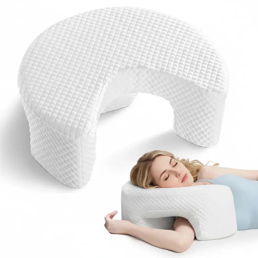 Arm Support Pillow for Comfortable Sleep - Available in Sky Blue, White, and Light Gray — Lifestyle 10