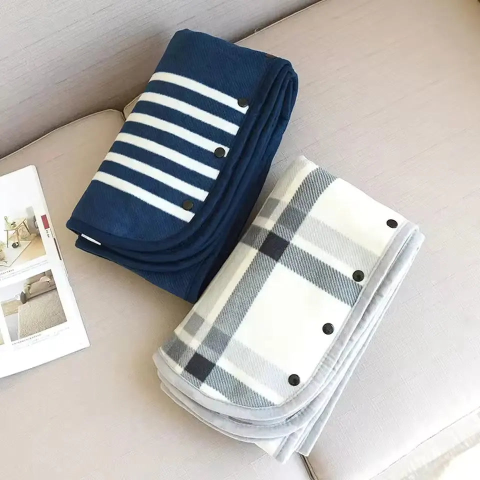 Wearable Fleece Plaid Blanket for Comfort and Warmth - Available in Multiple Colours and Sizes — Lifestyle 6