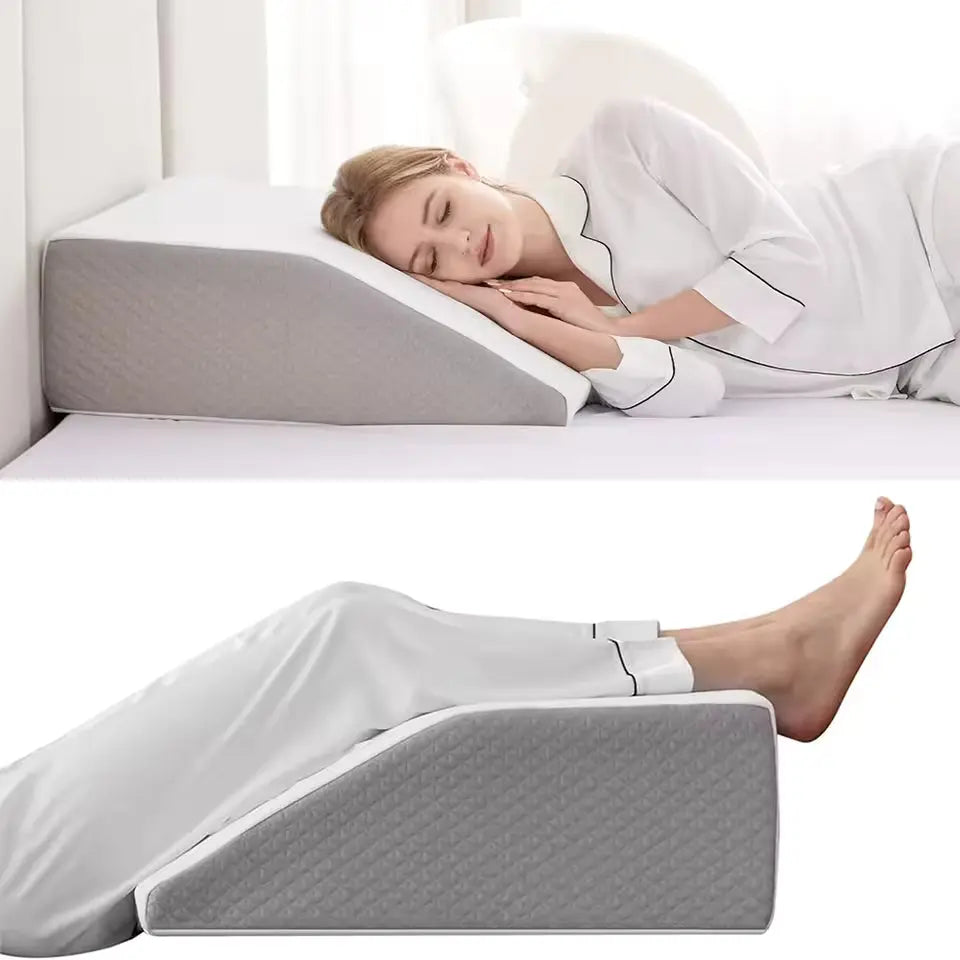 Leg Elevation Pillow for Enhanced Comfort with Memory Foam Fill – Available in White and Gray — Lifestyle 4