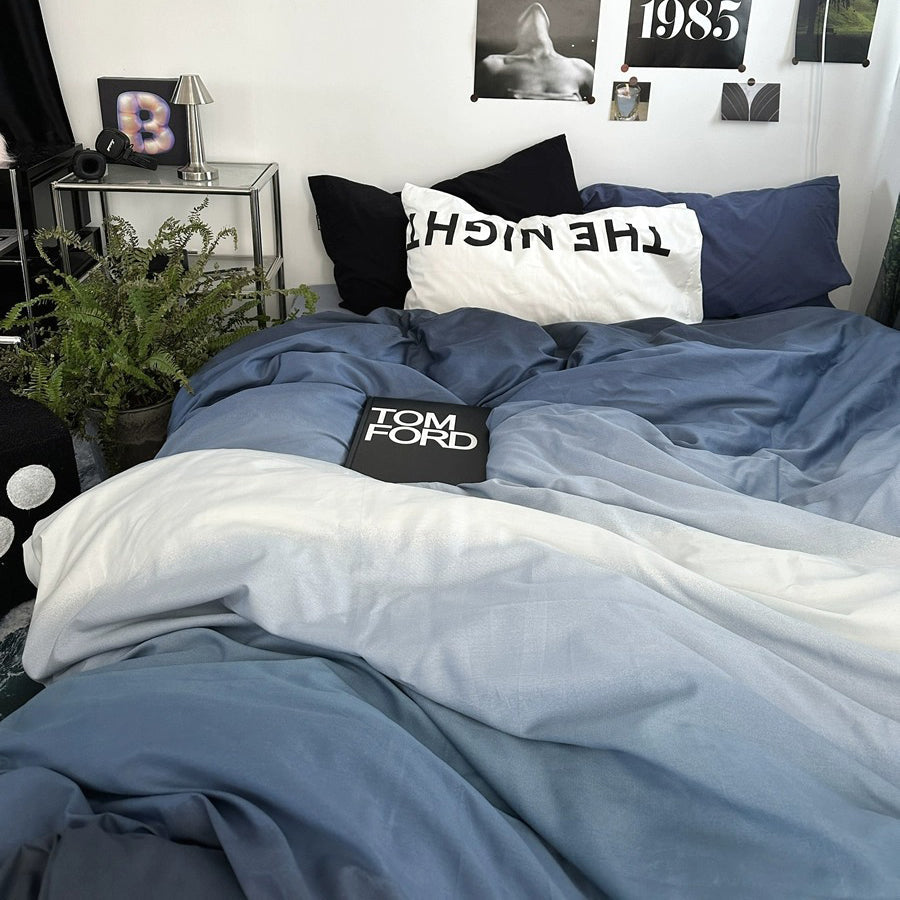 Blue Gradients Bedding Set — Soft-Touch Cotton Duvet & Pillowcases — Lifestyle 3