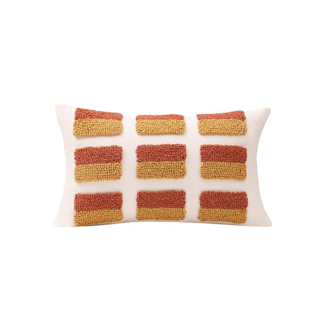 Ochre Tufted Cushion Cover — Soft Textured Pillow for Bedroom Layering — Lifestyle 5