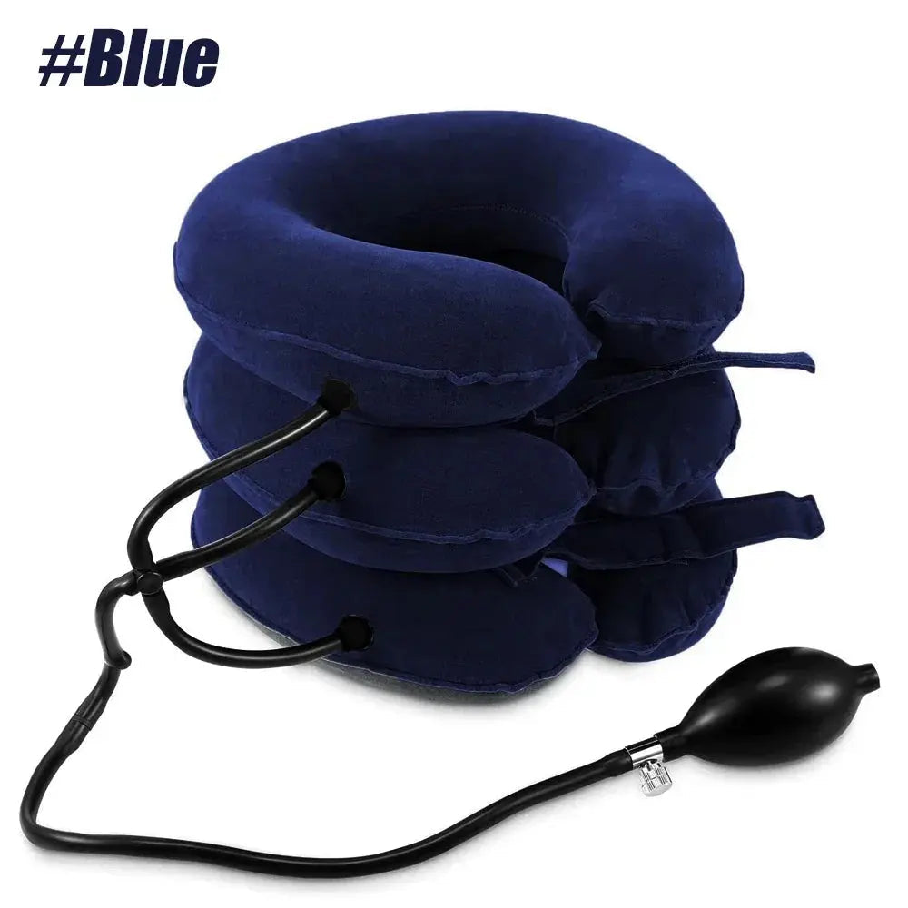 Inflatable Neck Pillow for Sleep and Recovery - Available in Brown, Red, Blue, and Purple — Lifestyle 9