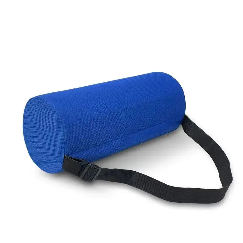 Adjustable Strap Memory Foam Back Cushion for Comfort in Blue, Black, and Grey Variants — Lifestyle 7