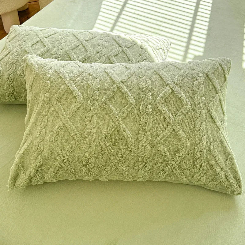 Ultra-Soft Textured Pillow Cases (2-Pack) — Cotton-Blend for Fitted Bed Sheets — Lifestyle 1