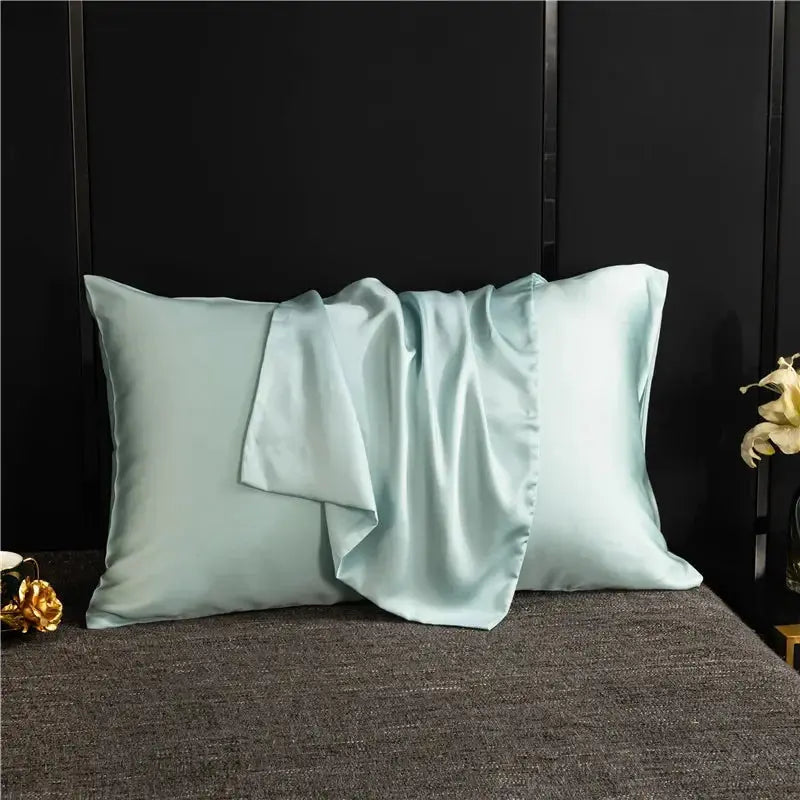 Natural Mulberry Silk Pillowcase for Hair and Skin - 20 x 30 inches in Dark Blue, Shallow Khaki, Light Pink, Red — Lifestyle 