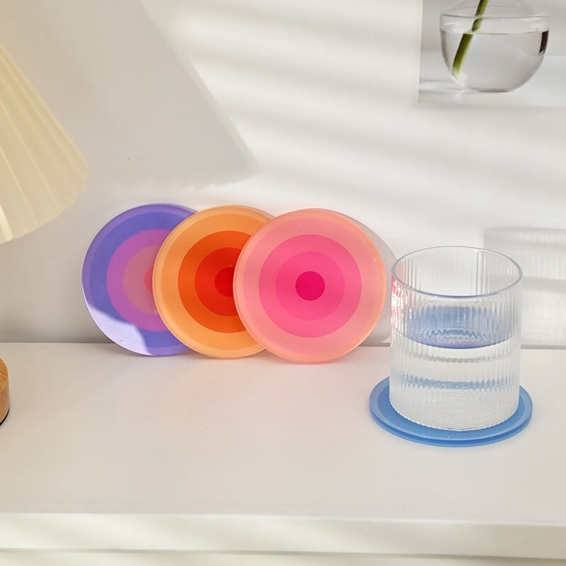 Round Gradient Acrylic Coaster — Decorative Accent for Considered Styling — Lifestyle 1