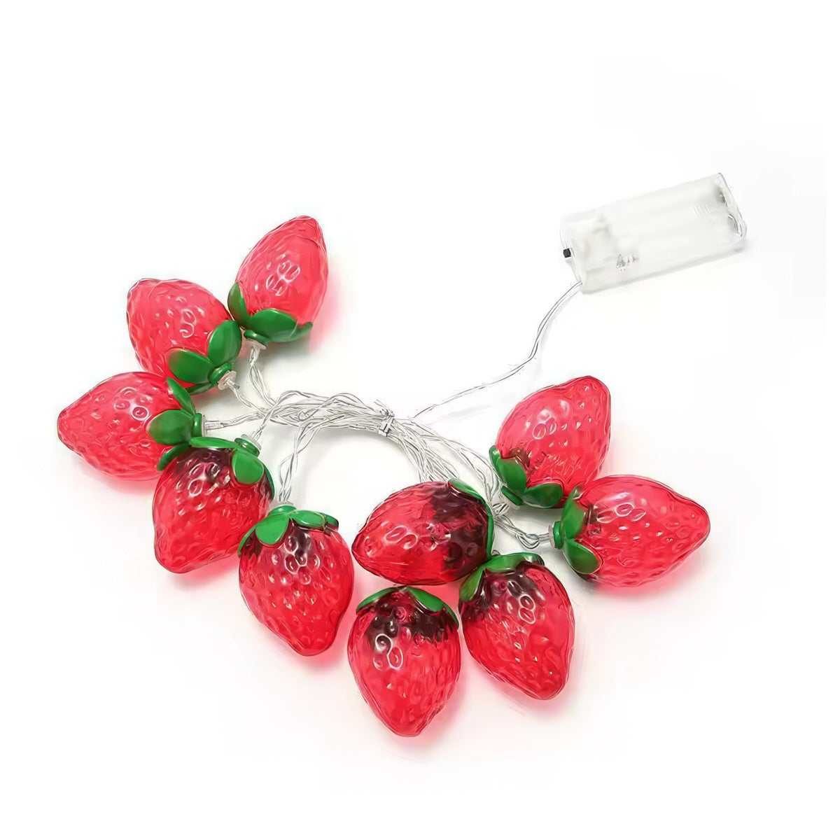 Strawberry String Lights — Warm LED Mood Lighting for Bedside — Detail
