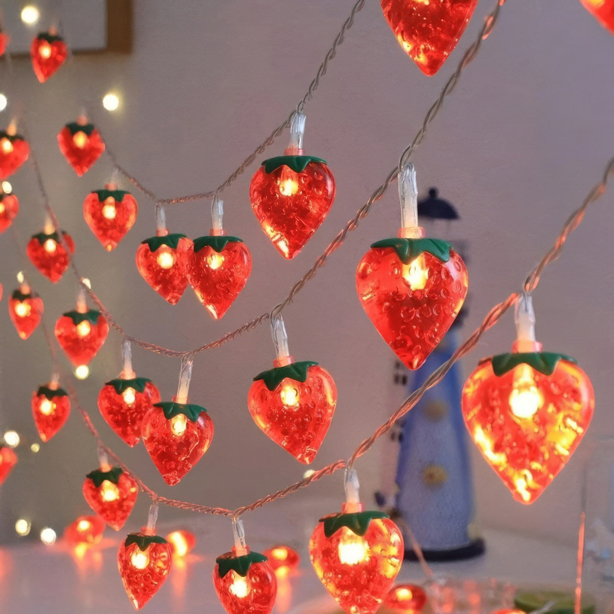 Strawberry String Lights — Warm LED Mood Lighting for Bedside — Lifestyle 2