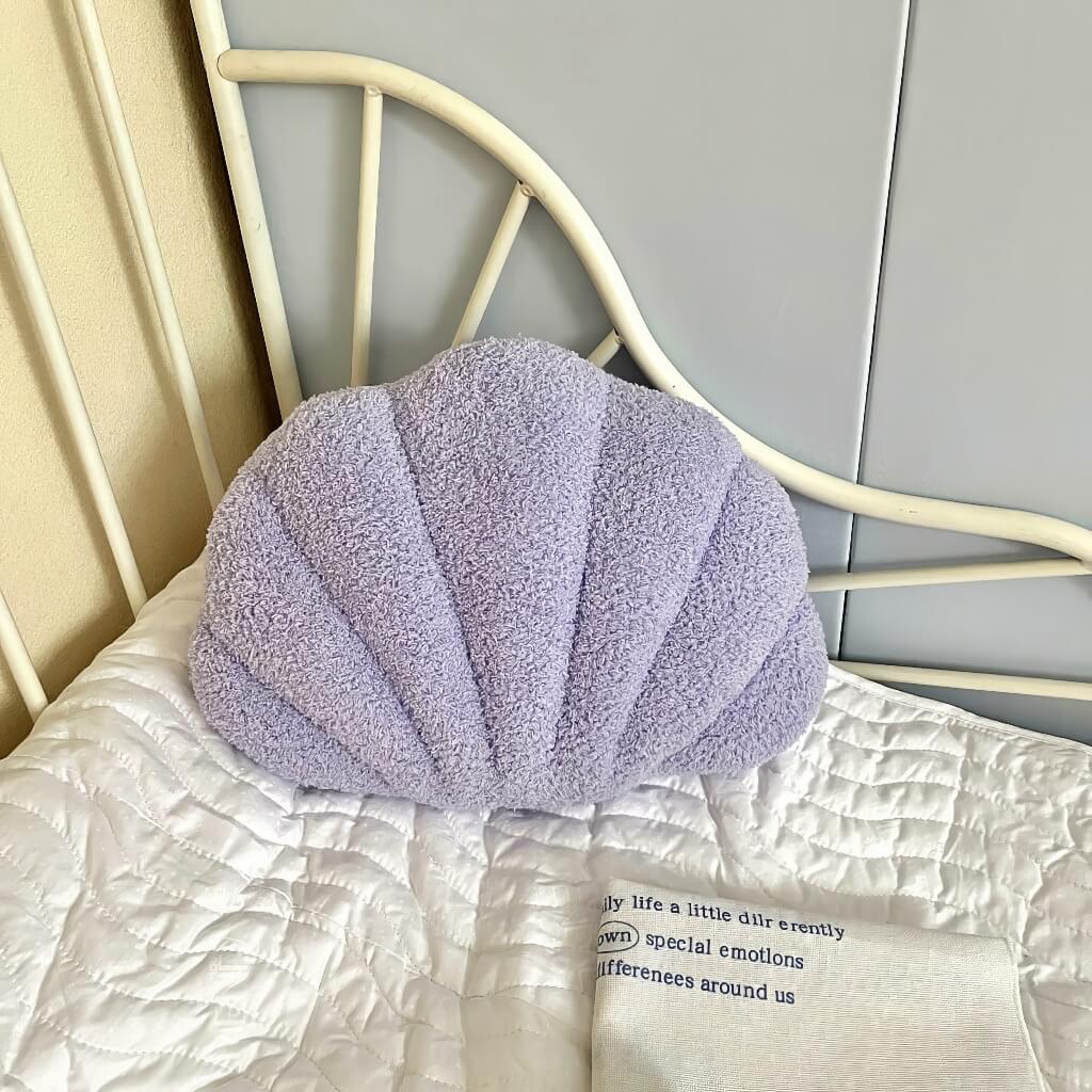 Shell Plush Cushion — Soft Terry Fabric for Sofa and Bed Styling — Lifestyle 7
