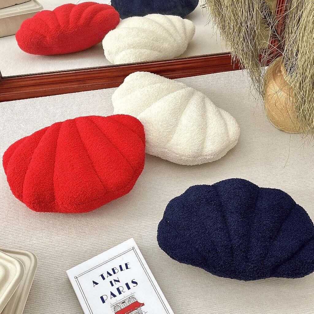 Shell Plush Cushion — Soft Terry Fabric for Sofa and Bed Styling — Lifestyle 3
