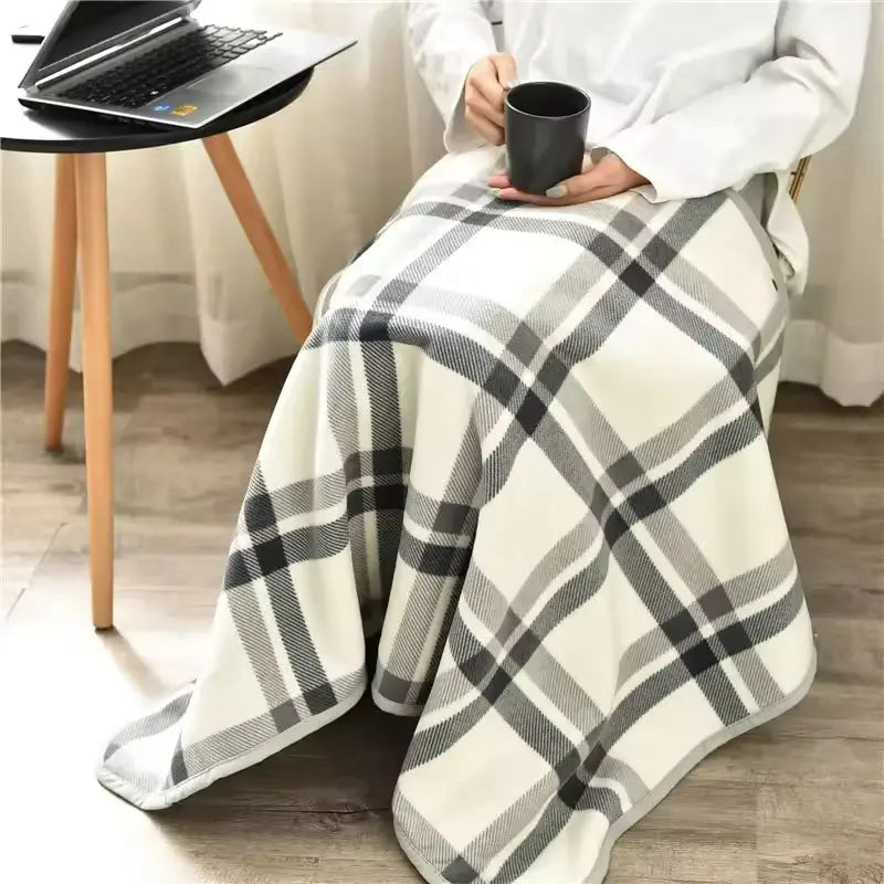 Wearable Fleece Plaid Blanket for Comfort and Warmth - Available in Multiple Colours and Sizes — Lifestyle 2