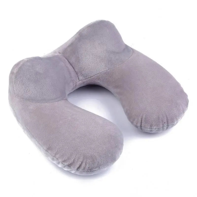 U-Shape Air Inflatable Travel Pillow for Comfortable Sleep – Available in Grey, Navy Blue, Black, and Pink — Lifestyle 7