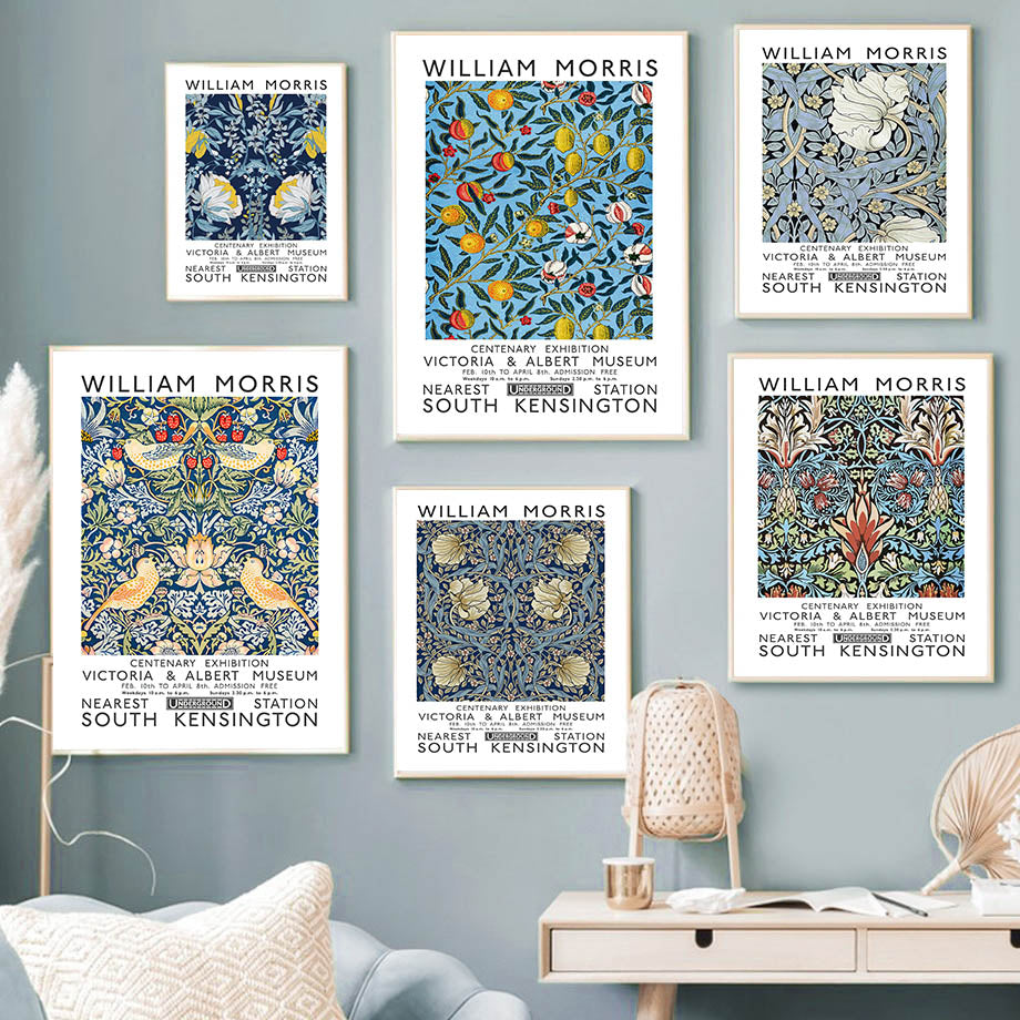 WM Blue Floral Art Canvas Posters — Considered Home Styling — Detail