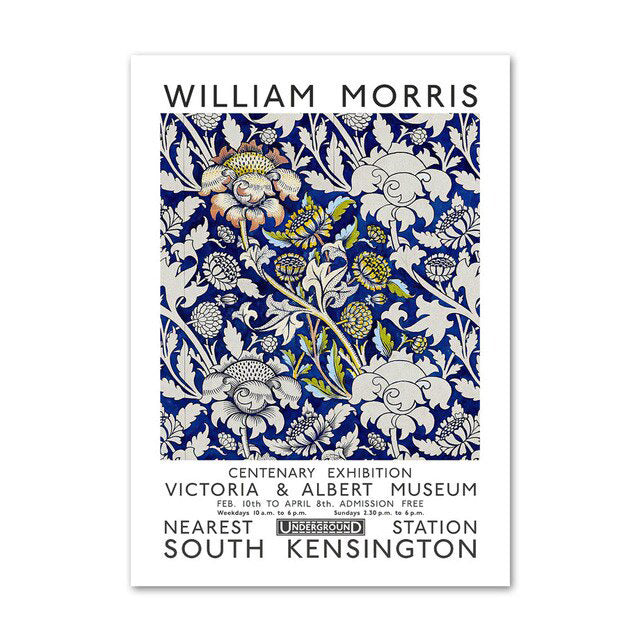 WM Blue Floral Art Canvas Posters — Considered Home Styling — Lifestyle 2