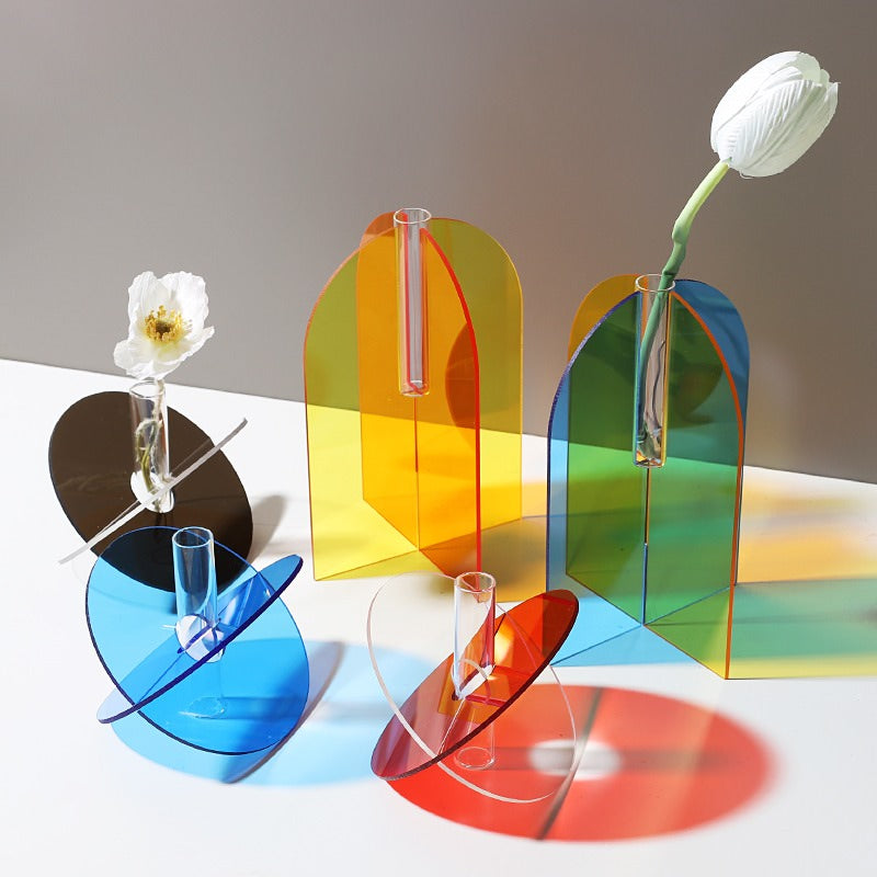 Acrylic X Modern Vase — Decorative Vase for Considered Styling — Front view