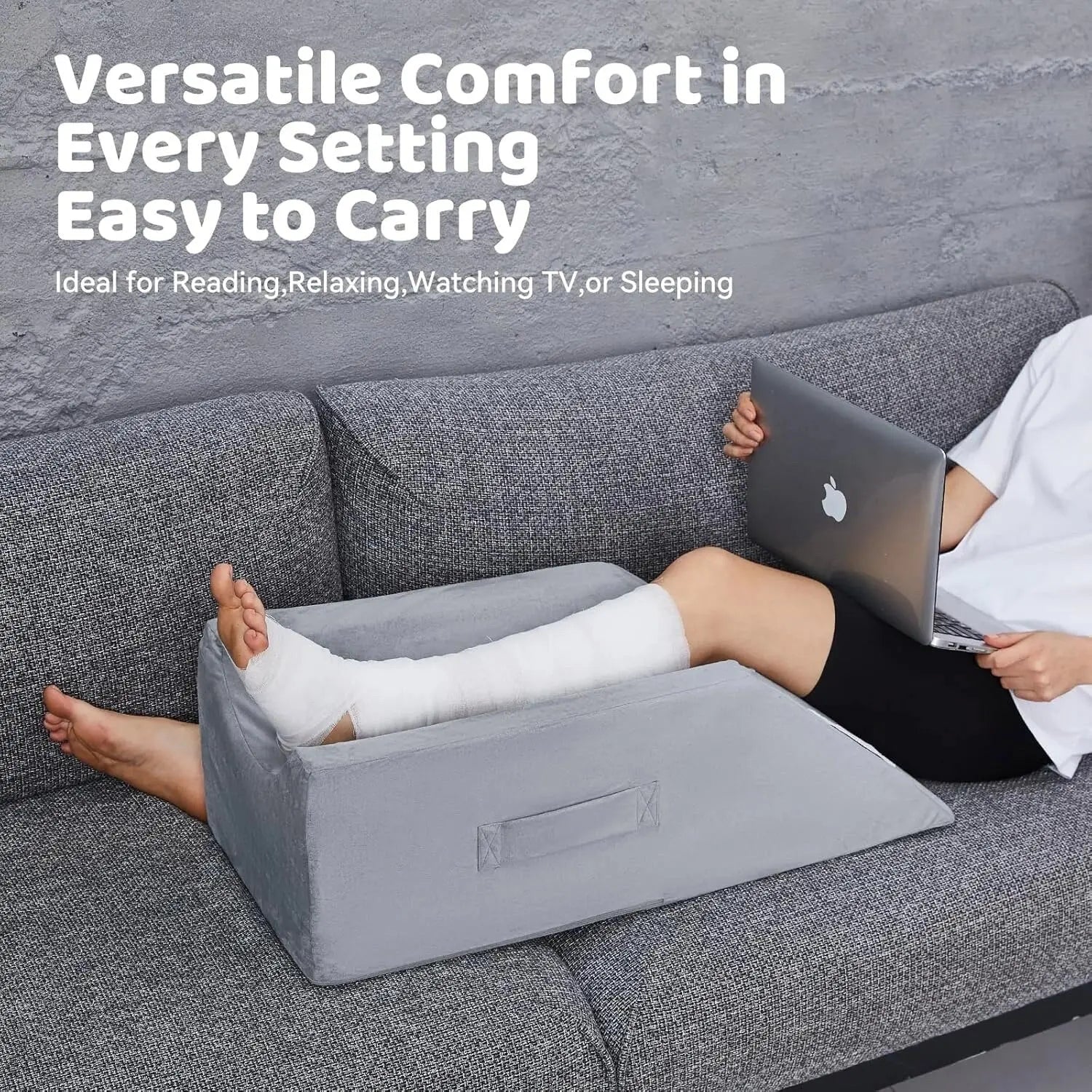 Leg Elevation Pillow - Adjustable Wedge Cushion for Comfortable Sleep and Recovery, 75x30x20cm — Lifestyle 5