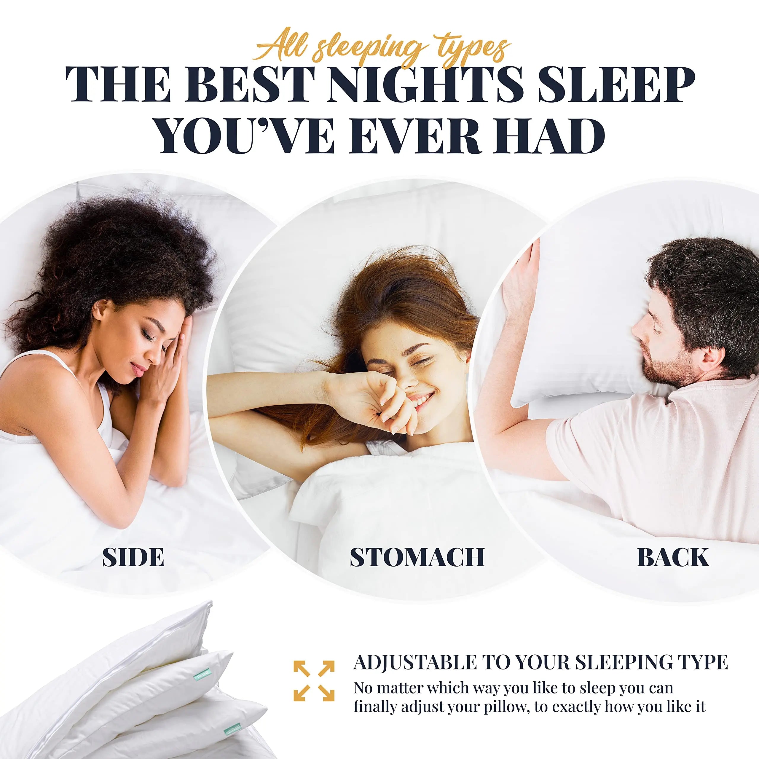 Adjustable Layered Cooling Pillow for Comfortable Sleep - White, 19x29" (50x75cm) — Lifestyle 1
