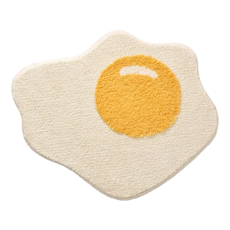 Fried Egg Accent Rug — Soft Accent Rug for Bedroom Layering — Front view