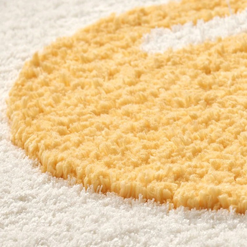 Fried Egg Accent Rug — Soft Accent Rug for Bedroom Layering — Lifestyle 2