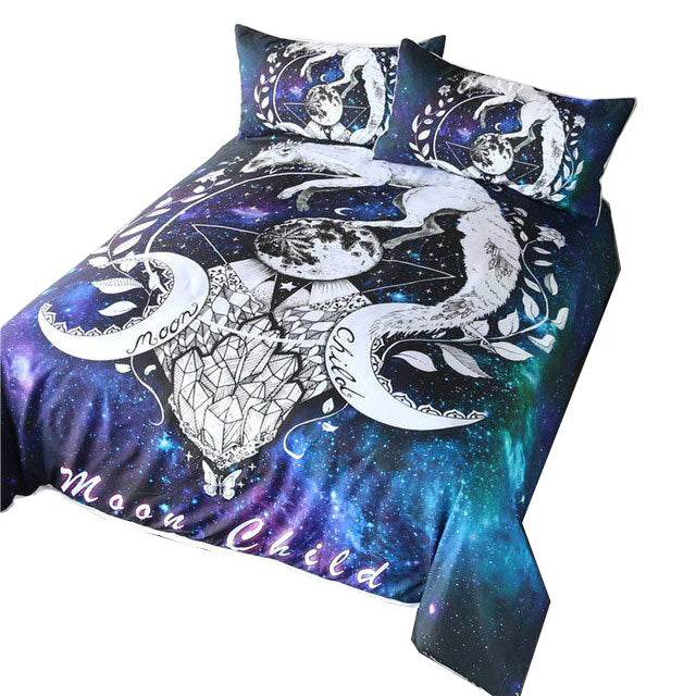 Moon Child Bedding Set — Soft-Touch Cotton Duvet & Pillowcases — Lifestyle 4