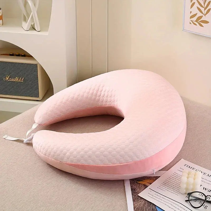 Compact Arm Support Pillow for Comfortable Reading, Crocheting, and Playing - Available in Green, Grey, Pink — Lifestyle 6