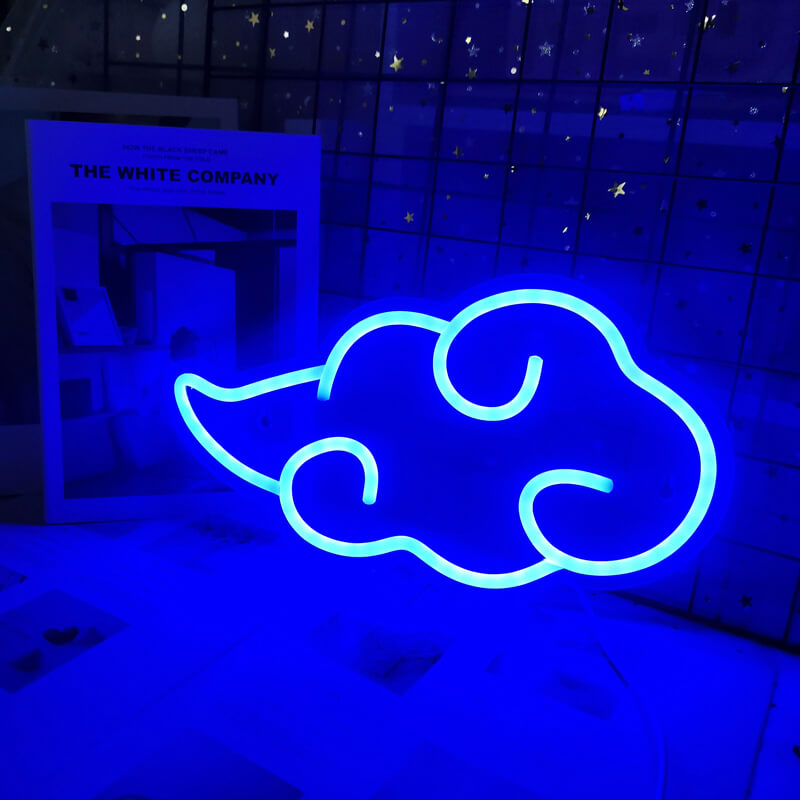 Anime Cloud Neon Sign — Warm LED Mood Lighting for Bedside — Lifestyle 3