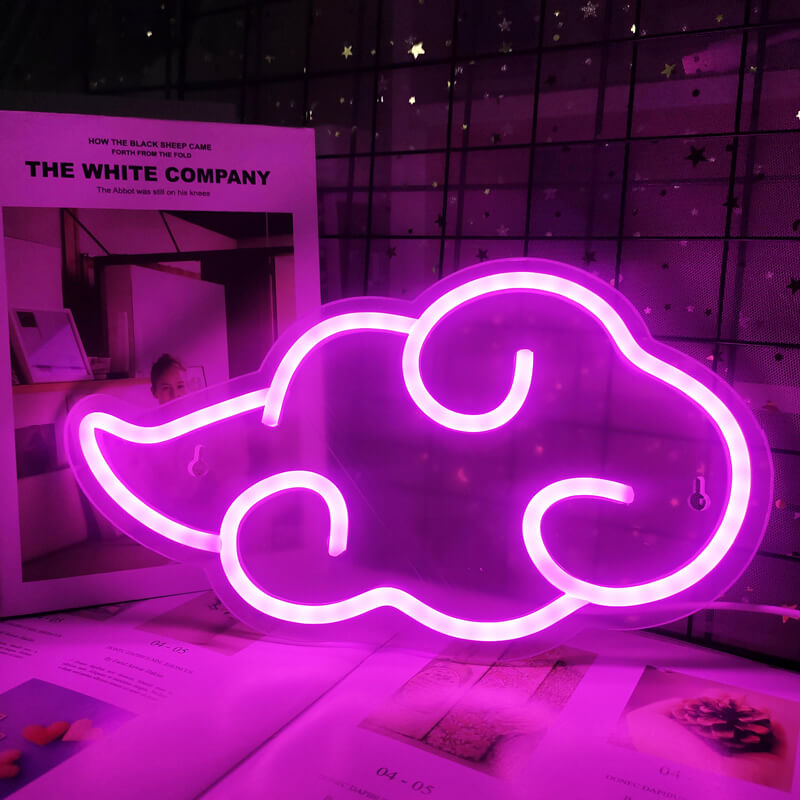 Anime Cloud Neon Sign — Warm LED Mood Lighting for Bedside — Lifestyle 6