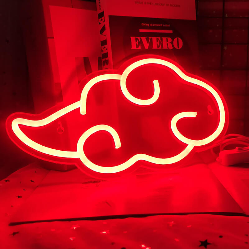 Anime Cloud Neon Sign — Warm LED Mood Lighting for Bedside — Lifestyle 1