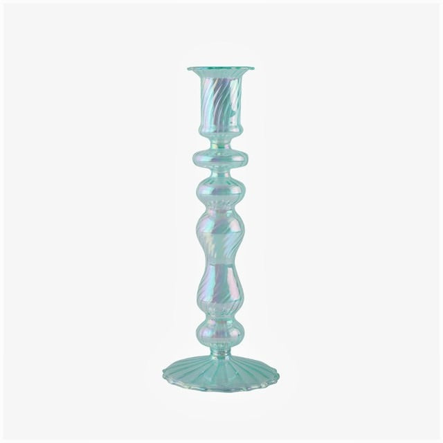 Aqua Blue Glass Candle Holder — Decorative Vase for Considered Styling — Lifestyle 4