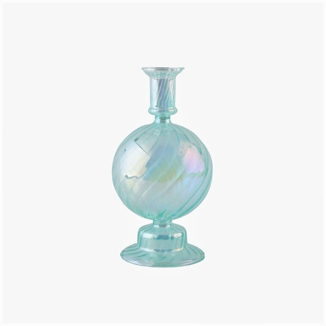 Aqua Blue Glass Candle Holder — Decorative Vase for Considered Styling — Lifestyle 5