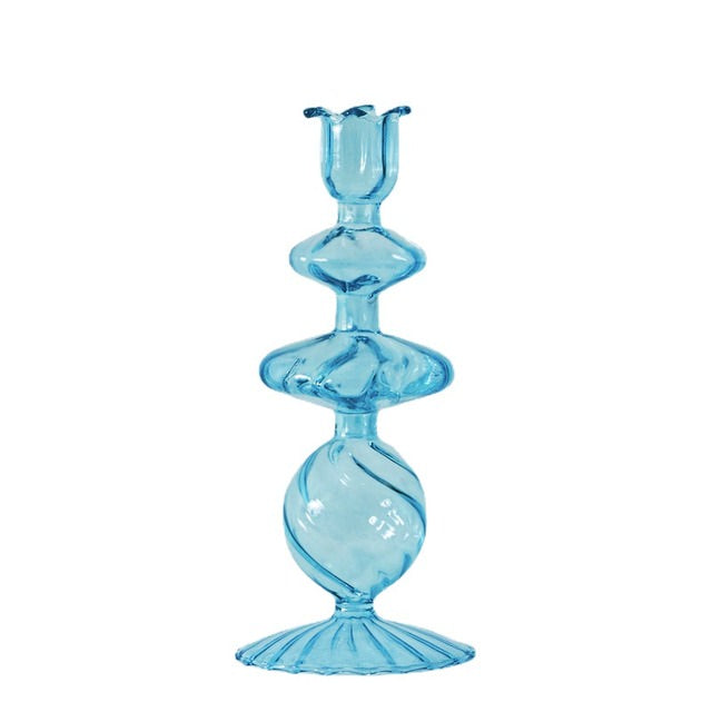 Aqua Blue Glass Candle Holder — Decorative Vase for Considered Styling — Lifestyle 7