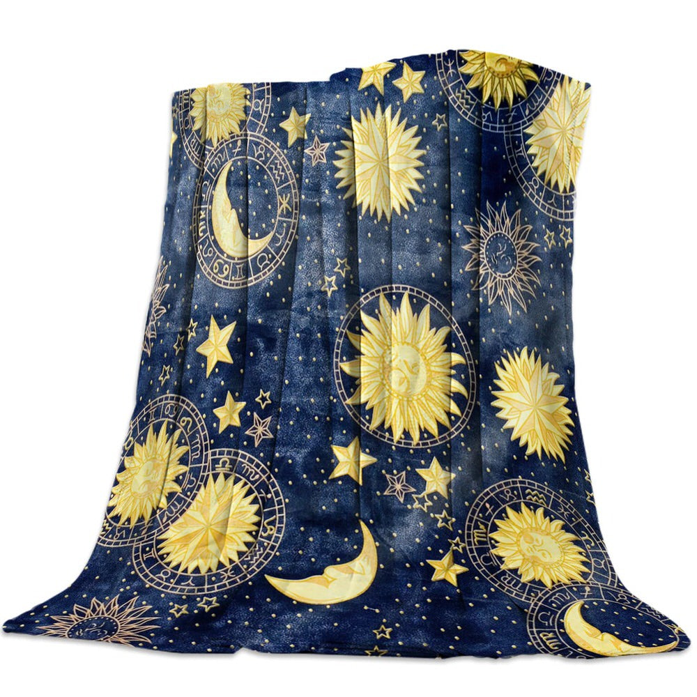 Astro Print Fluffy Throw Blanket — Soft Plush Cover for Sofa and Bedroom Layering — Front view