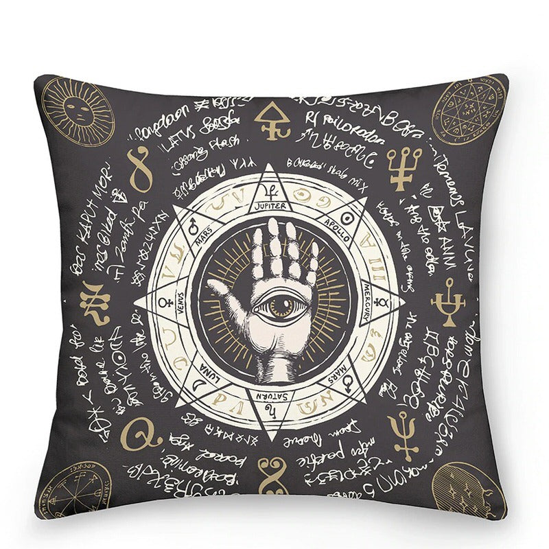 Astro Sun & Moon Cushion Cover — Sun and Moon Print for Layered Bedroom Styling — Lifestyle 5
