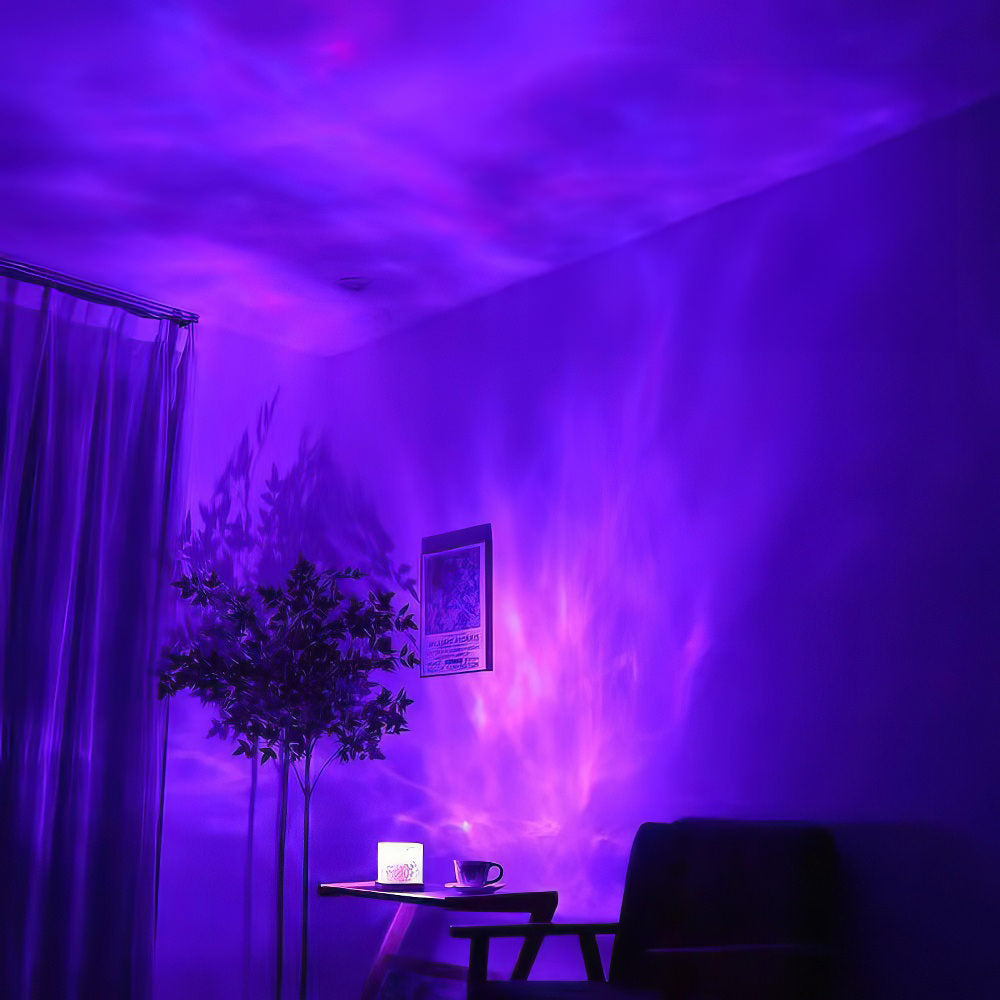 Aurora Cube Night Light — Projected Ambient Glow for Bedrooms — Lifestyle 3