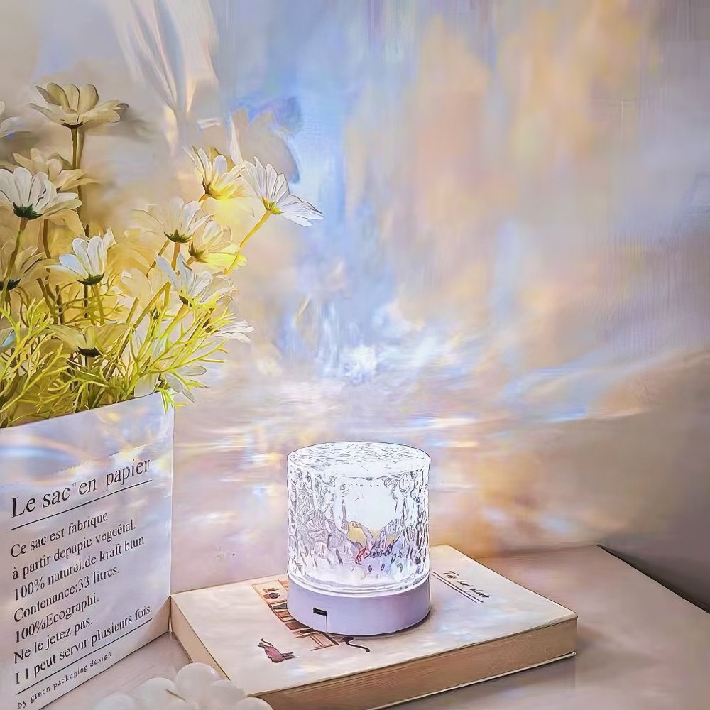 Aurora Cube Night Light — Warm LED Mood Lighting for Bedside — Lifestyle 8