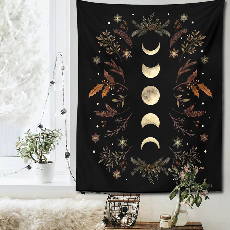 Autumn Moon Phases Tapestry — Considered Home Styling — Detail