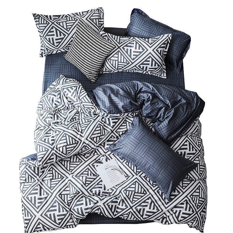 Aztec Geometric Bedding Set — Soft-Touch Cotton Duvet & Pillowcases — Front view