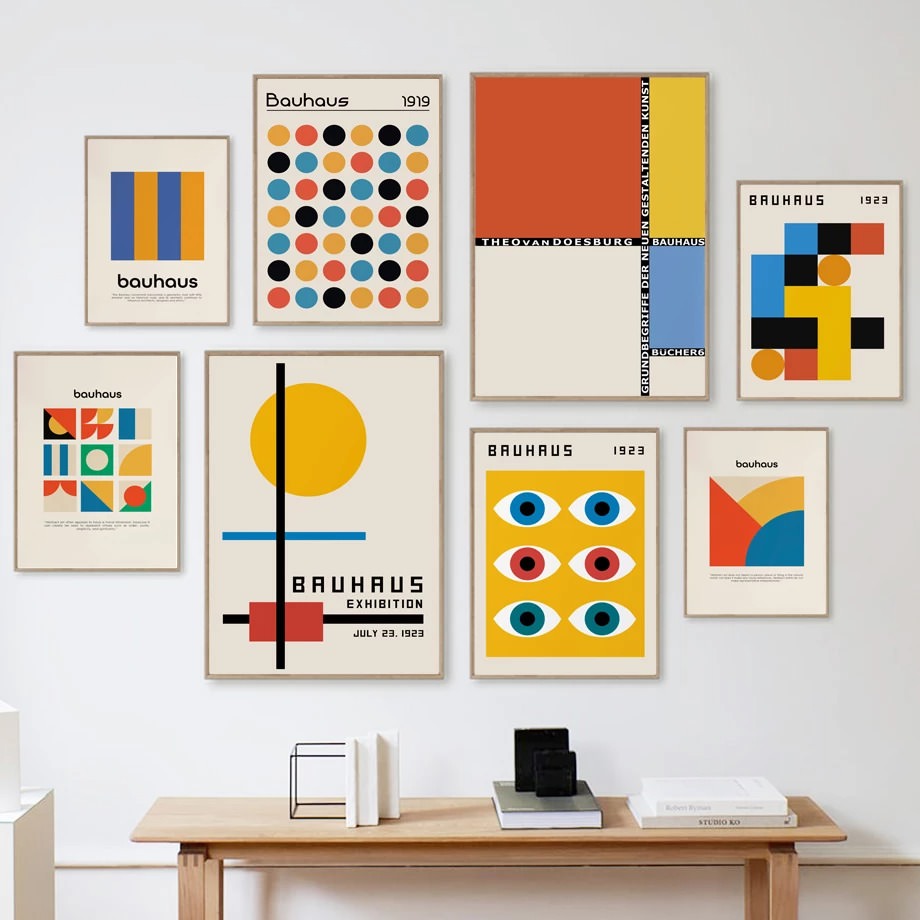 German Retro Art Gallery Wall Canvas Posters — Considered Home Styling — Front view