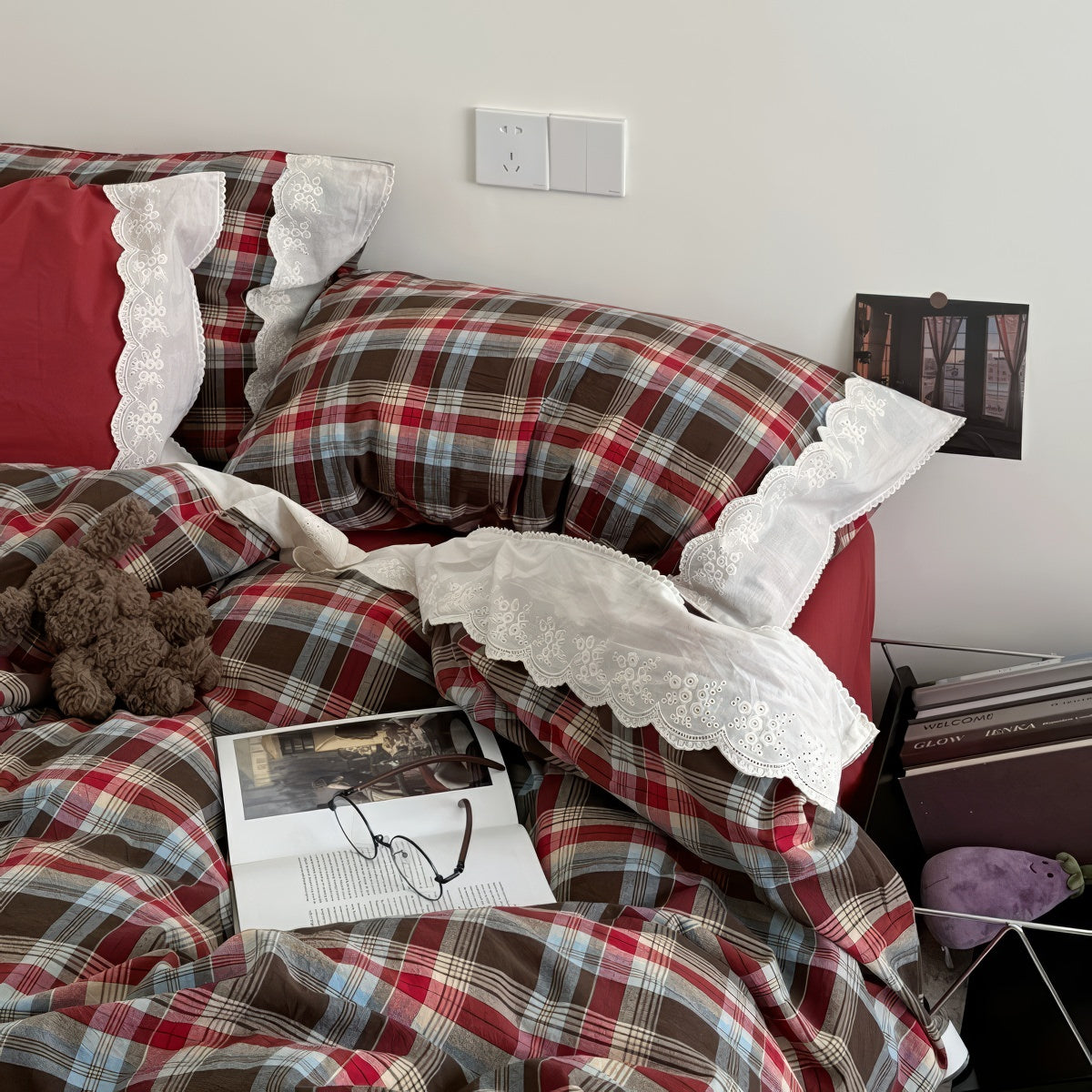 Bavarian Plaid Ruffled Bedding Set — Lifestyle 2