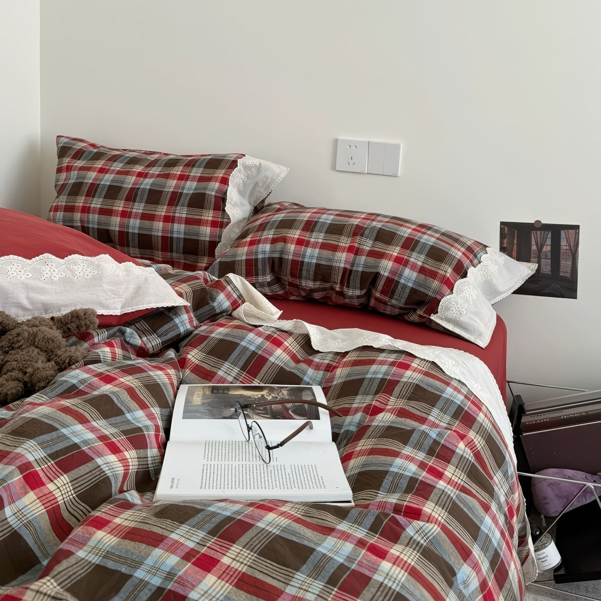 Bavarian Plaid Ruffled Bedding Set — Lifestyle 3
