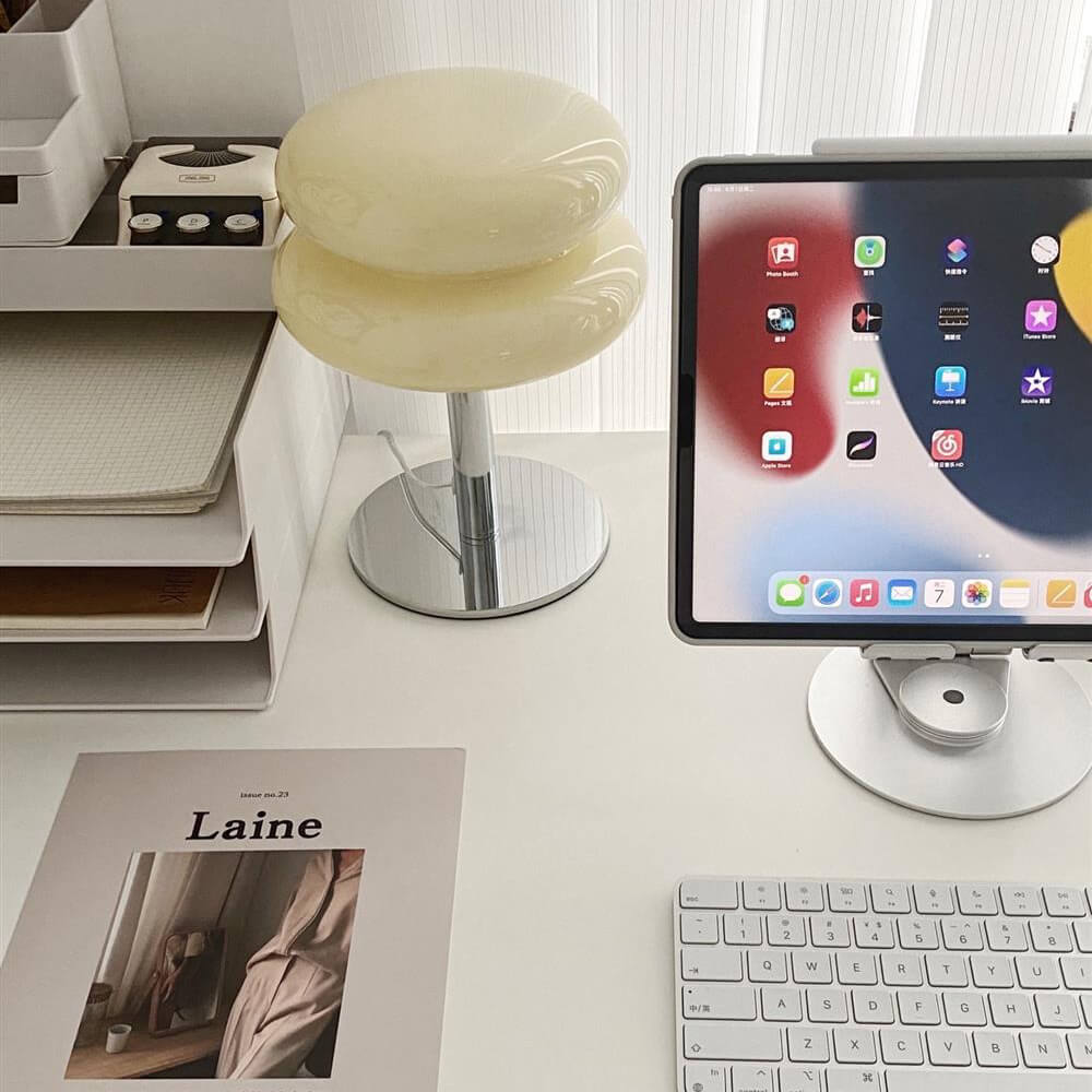 Egg Tart Table Lamp — Retro Bedside Mood Lighting with Warm LED — Lifestyle 7