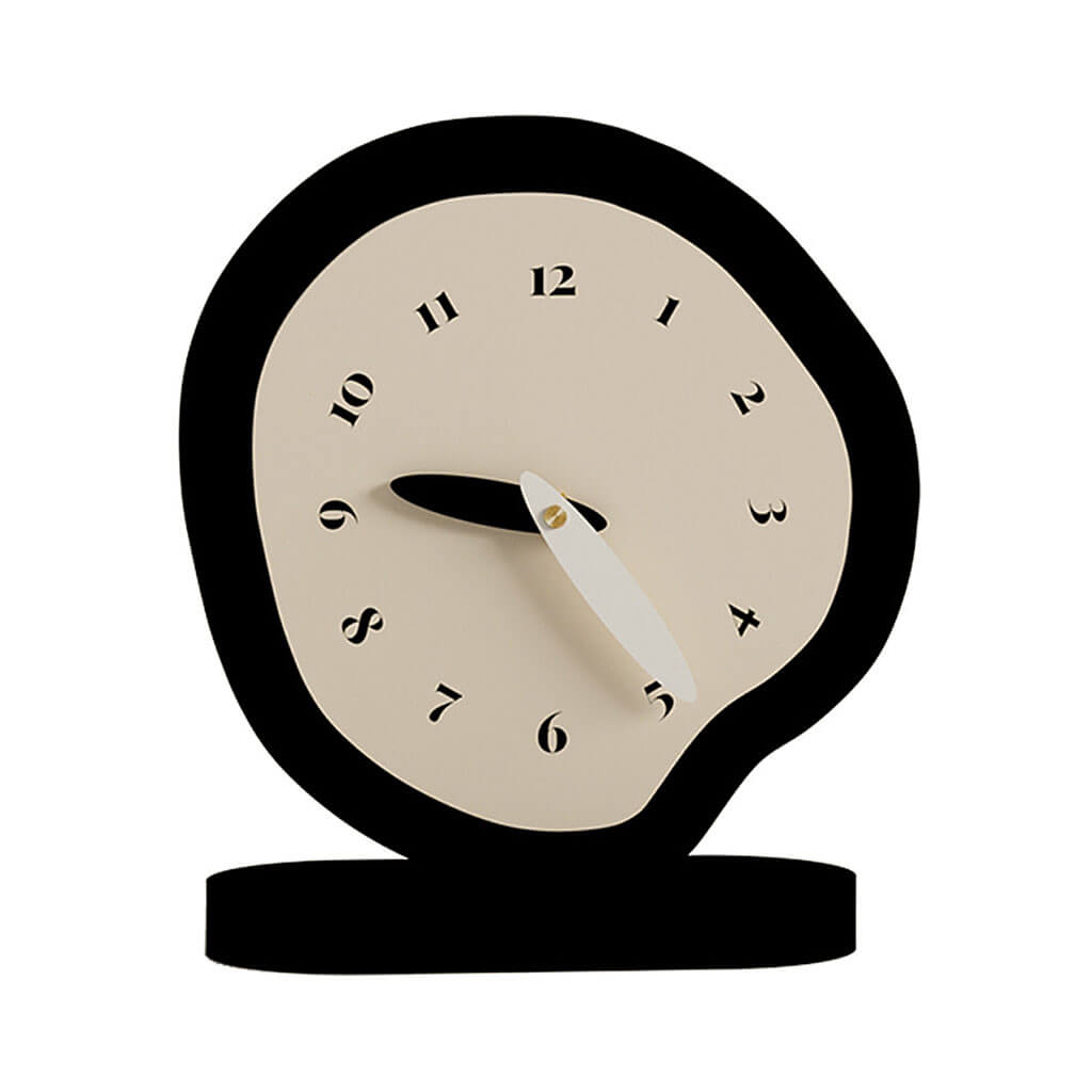 B&W Irregular Minimalist Desk Clock — Considered Home Styling