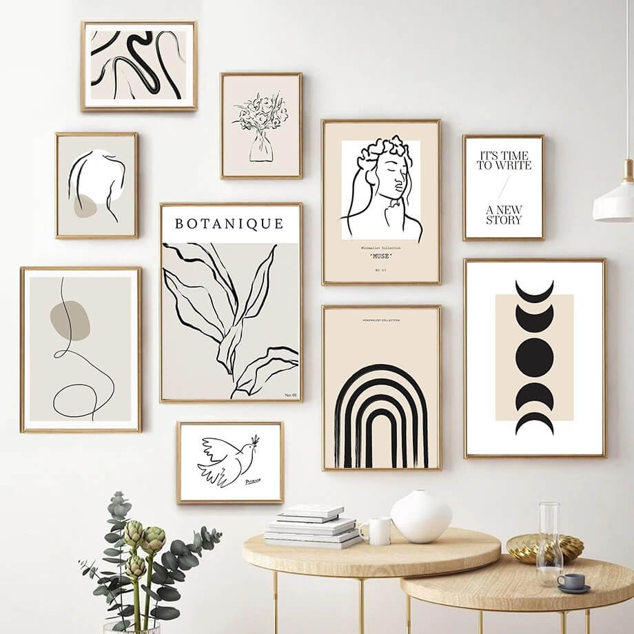 Minimalist Outline Art Canvas Posters — Considered Home Styling — Detail