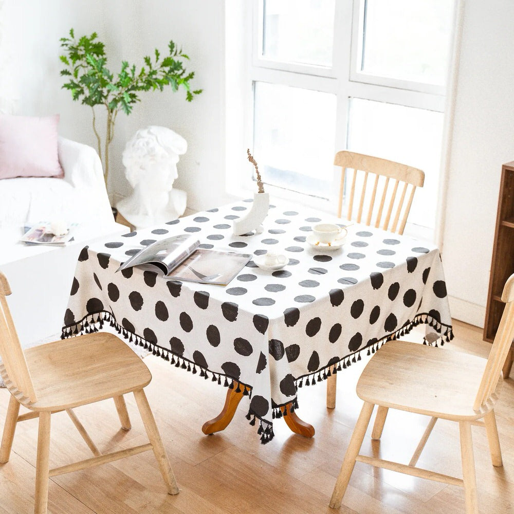 B&W Polka Dot Tablecloth — Considered Home Styling — Lifestyle 3