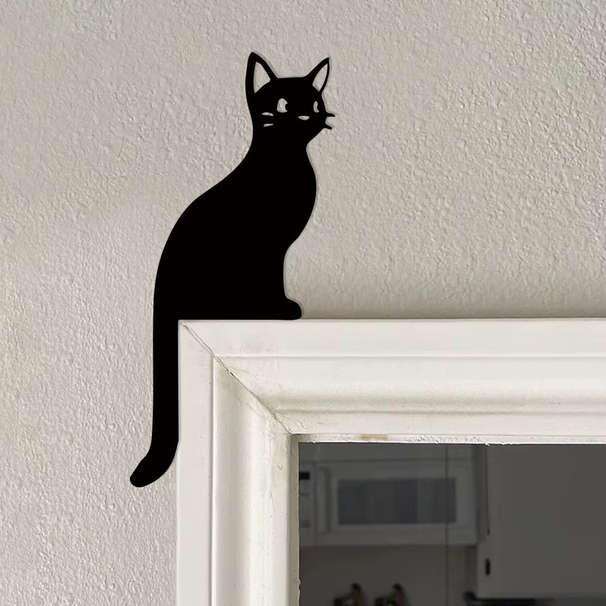Black Cat Door Frame Decor — Considered Home Styling — Front view