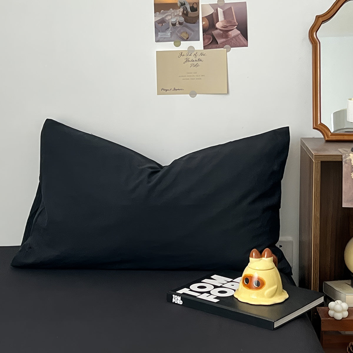 Black Outline Flowers Bedding Set — Soft-Touch Cotton Duvet & Pillowcases — Lifestyle 5