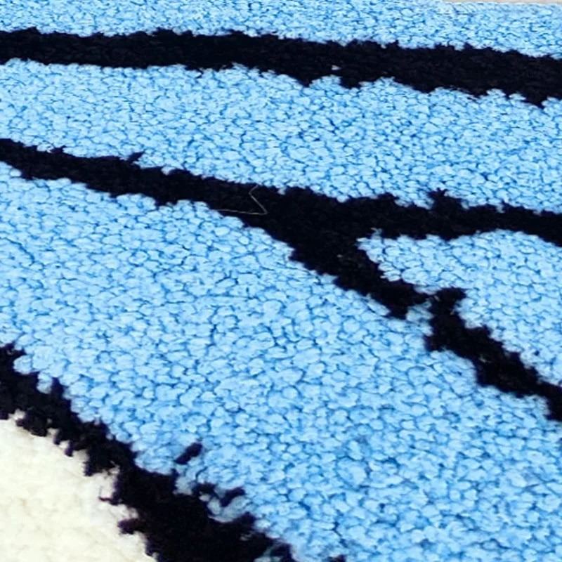 Blue Butterfly Throw Rug — Soft Layered Throw for Couch and Bed — Lifestyle 1