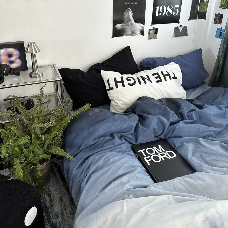 Blue Gradients Bedding Set — Soft-Touch Cotton Duvet & Pillowcases — Lifestyle 2