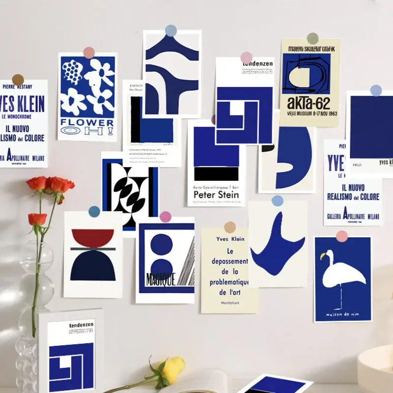 French Blue Prints Wall Collage Postcards — Considered Home Styling — Lifestyle 3