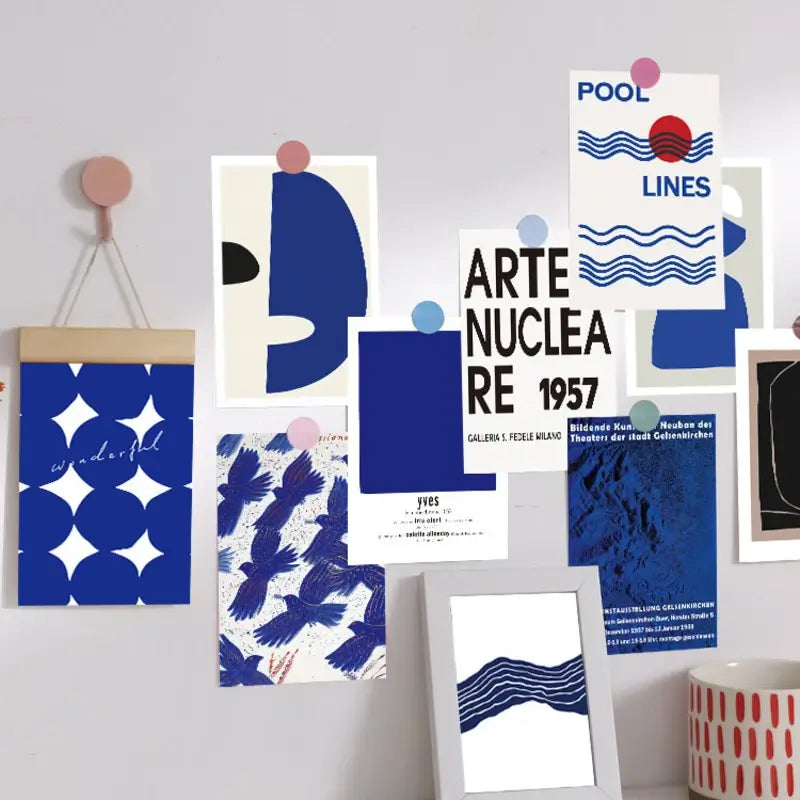 French Blue Prints Wall Collage Postcards — Considered Home Styling — Lifestyle 4